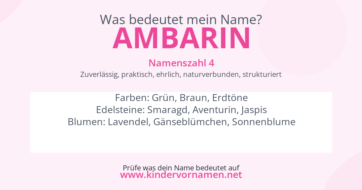 Was bedeutet der Name Ambarin?
