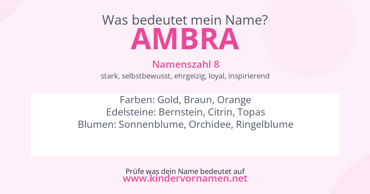 Was bedeutet der Name Ambra?