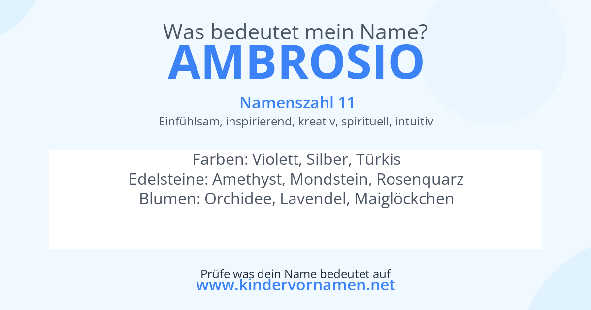 Was bedeutet der Name Ambrosio?
