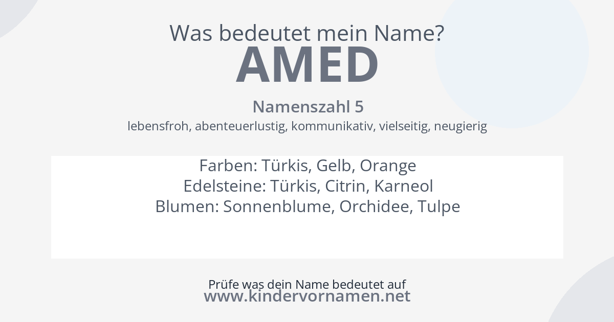 Was bedeutet der Name Amed?