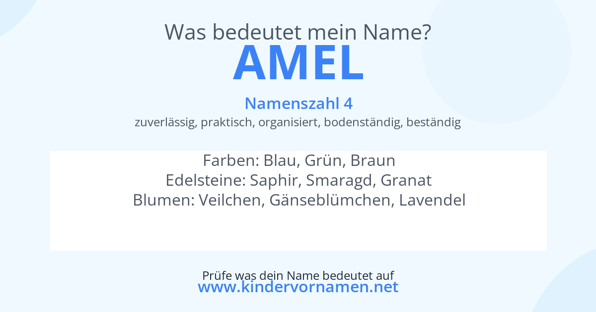 Was bedeutet der Name Amel?