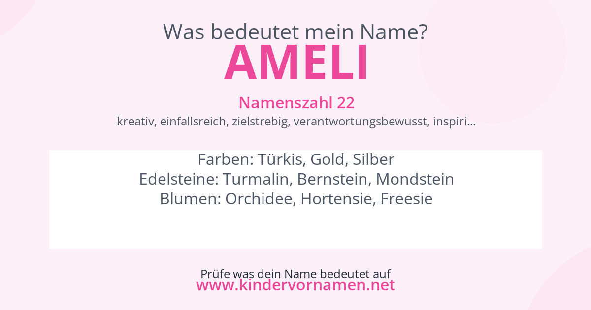 Was bedeutet der Name Ameli?