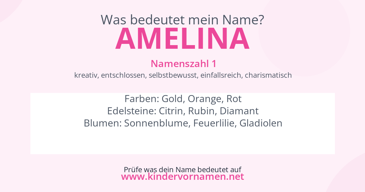 Was bedeutet der Name Amelina?