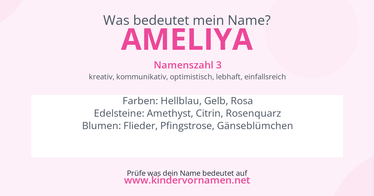 Was bedeutet der Name Ameliya?