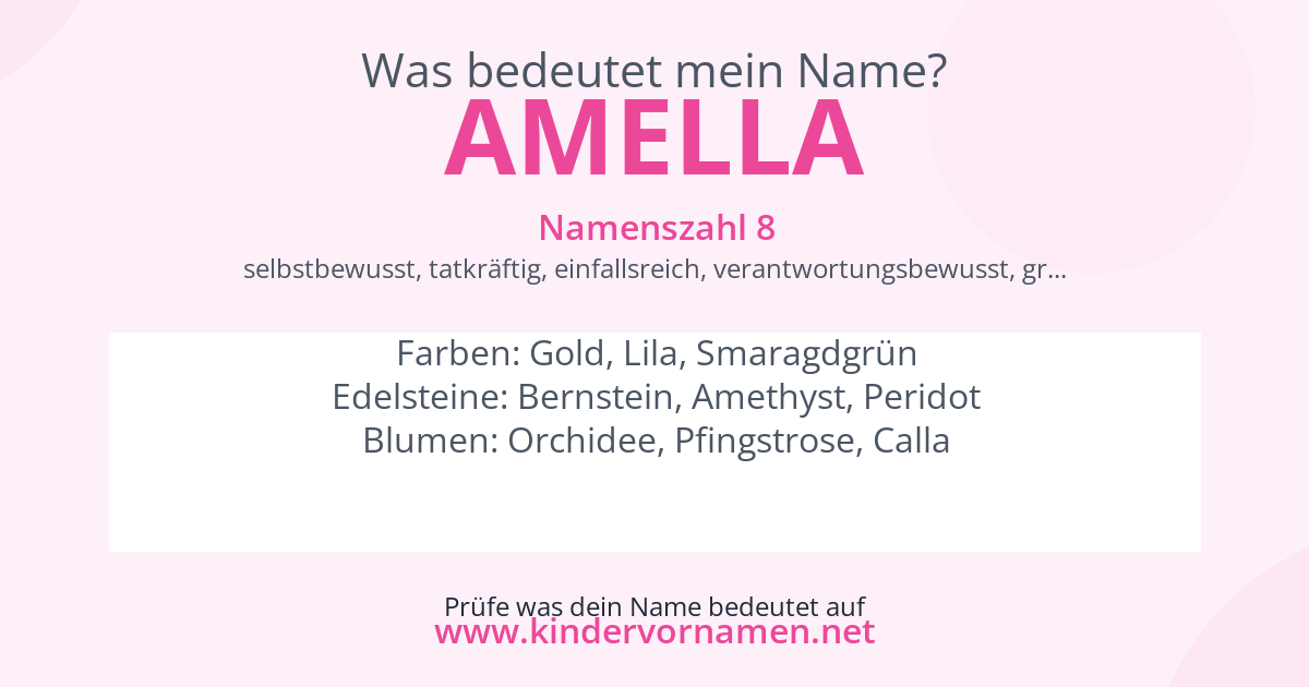 Was bedeutet der Name Amella?