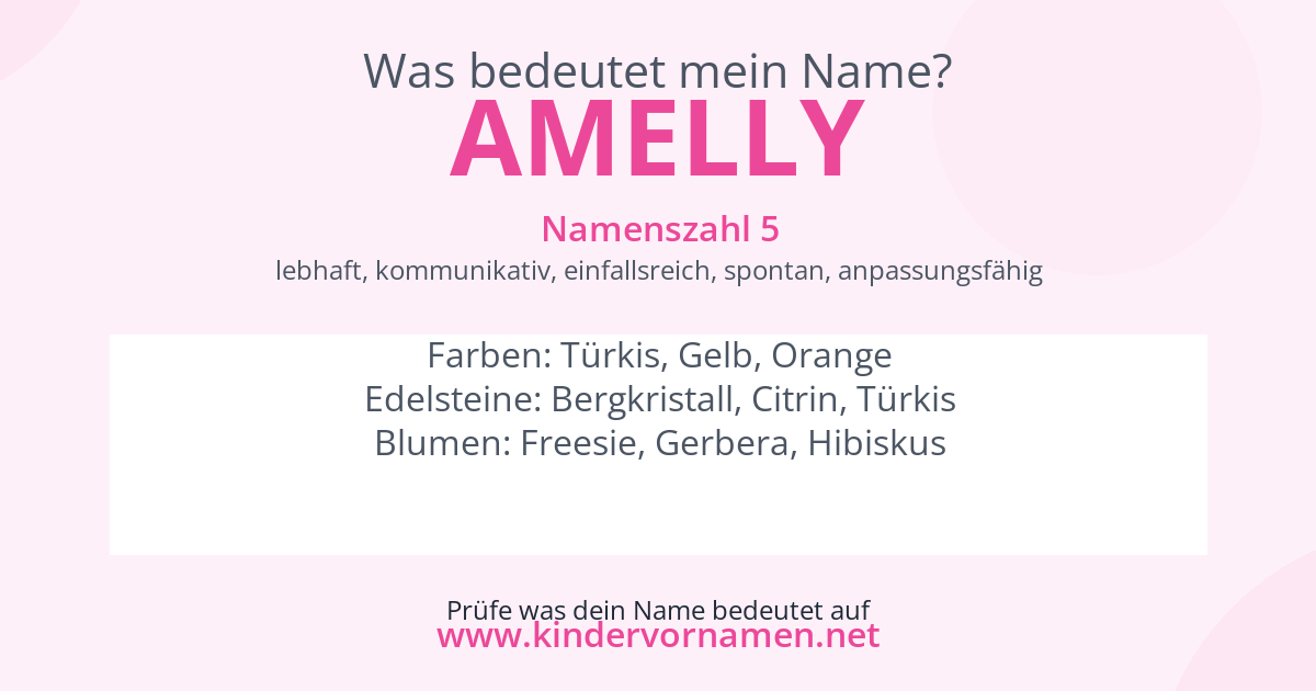 Was bedeutet der Name Amelly?