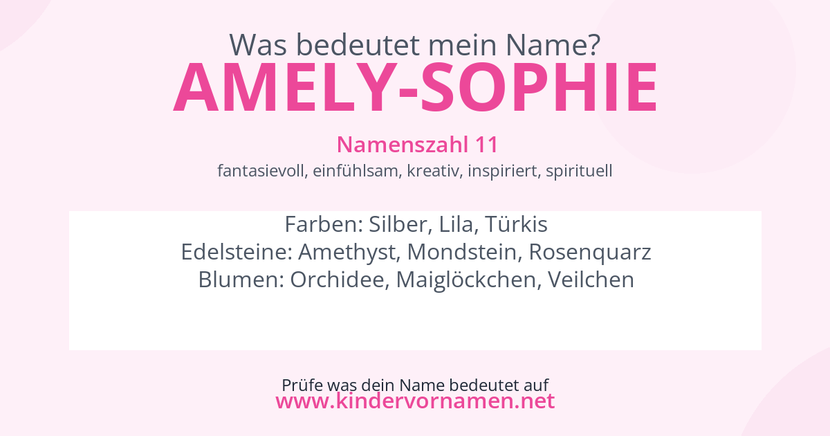 Was bedeutet der Name Amely-Sophie?