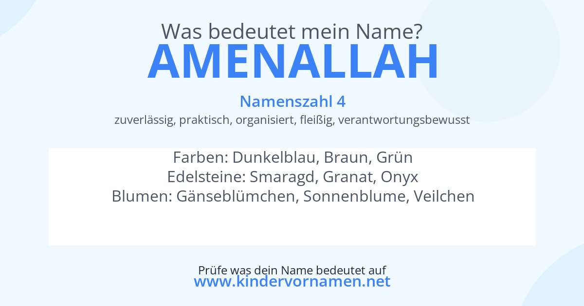 Was bedeutet der Name Amenallah?