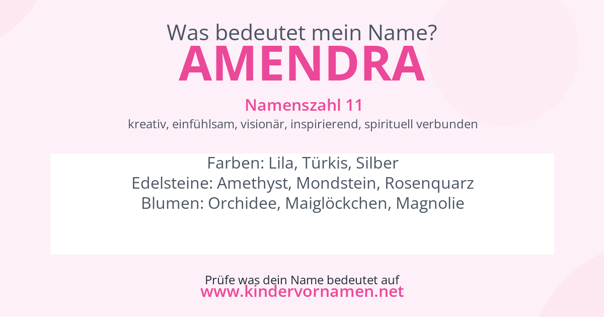 Was bedeutet der Name Amendra?
