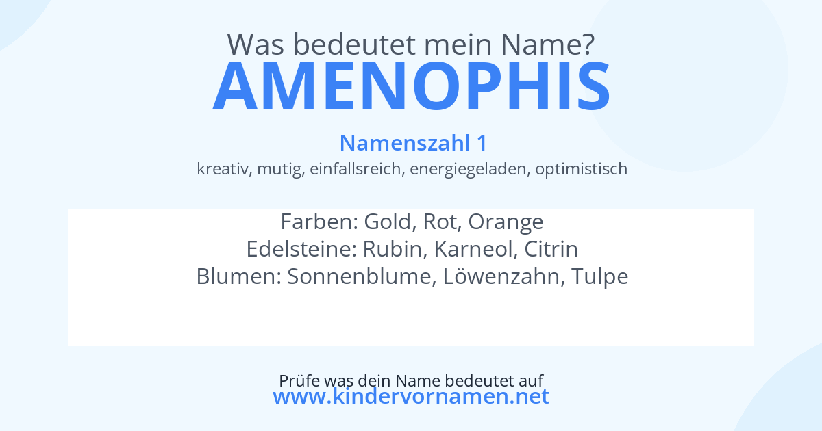 Was bedeutet der Name Amenophis?