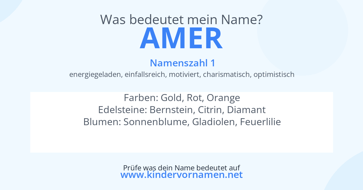 Was bedeutet der Name Amer?