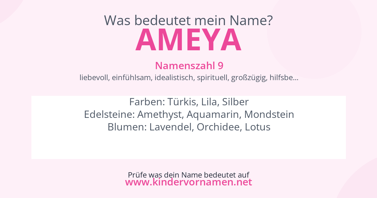 Was bedeutet der Name Ameya?