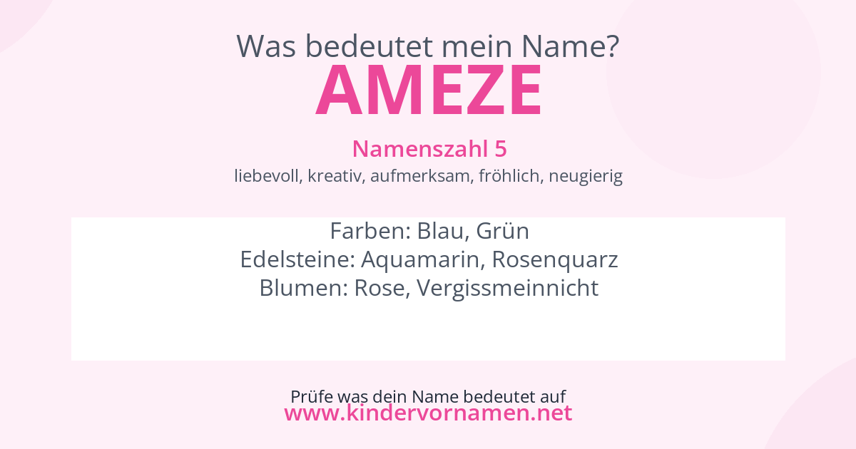 Was bedeutet der Name Ameze?