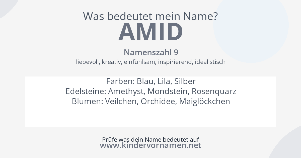 Was bedeutet der Name Amid?
