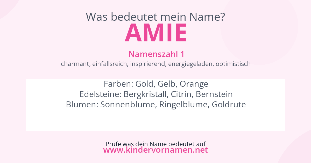 Was bedeutet der Name Amie?