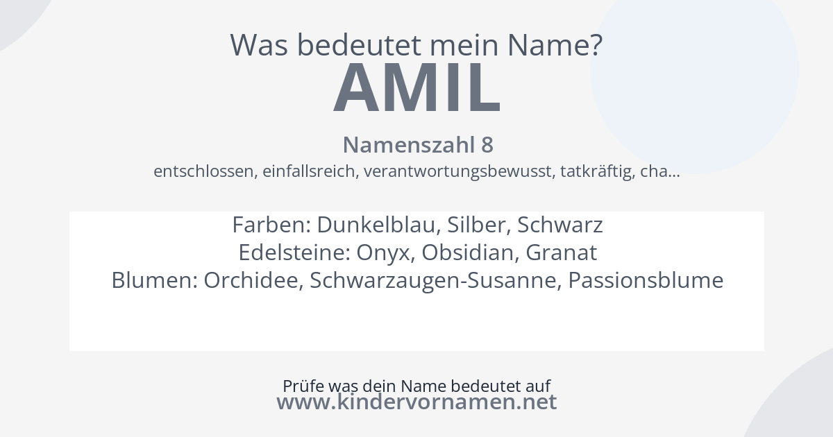 Was bedeutet der Name Amil?