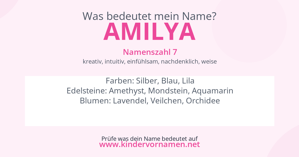 Was bedeutet der Name Amilya?