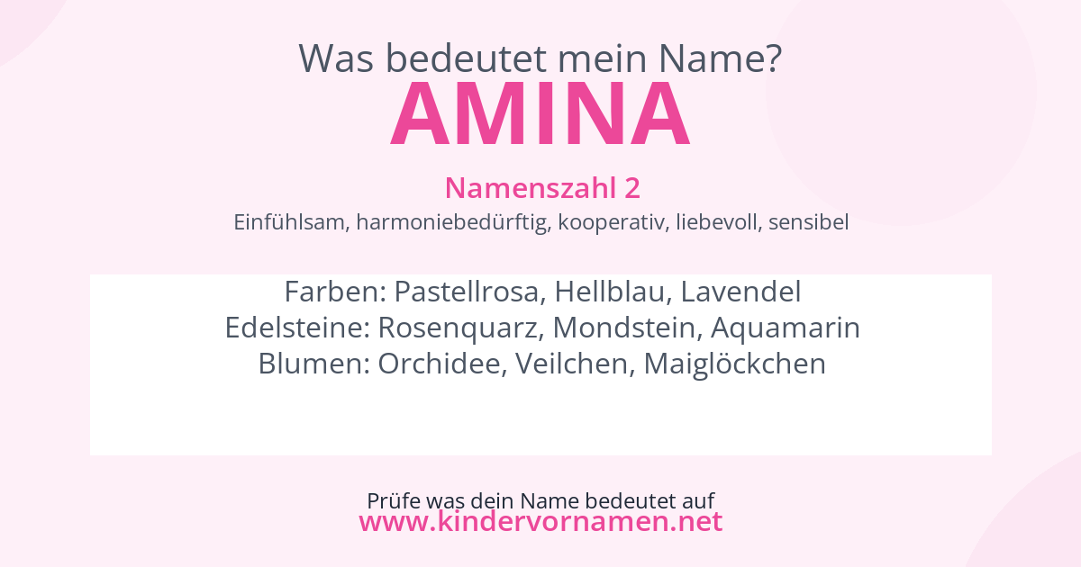Was bedeutet der Name Amina?
