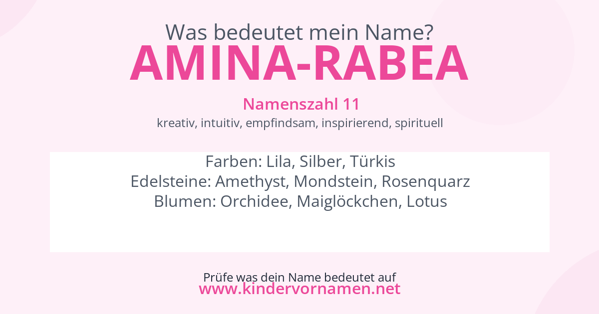 Was bedeutet der Name Amina-Rabea?