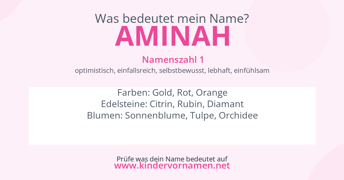 Was bedeutet der Name Aminah?