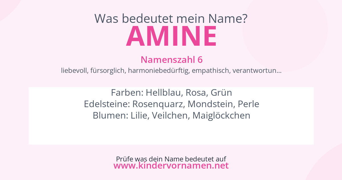 Was bedeutet der Name Amine?