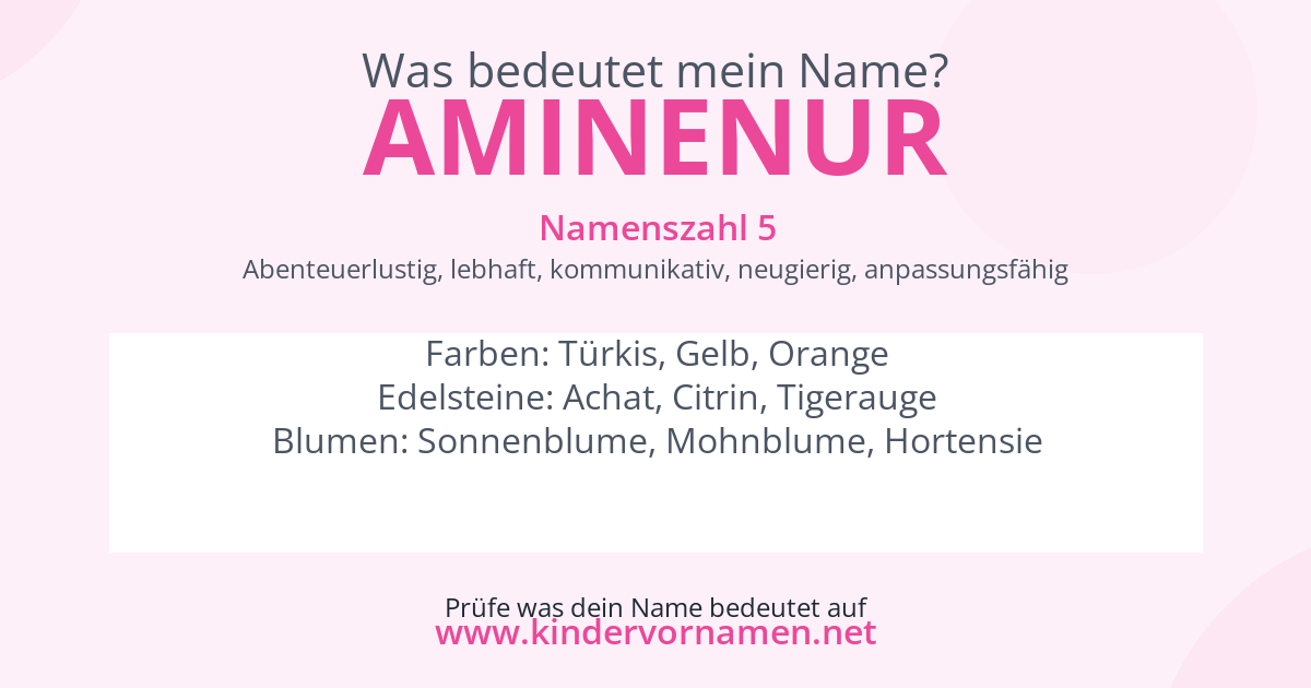 Was bedeutet der Name Aminenur?