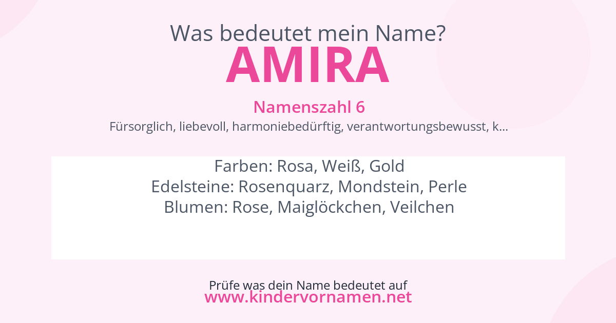 Was bedeutet der Name Amira?