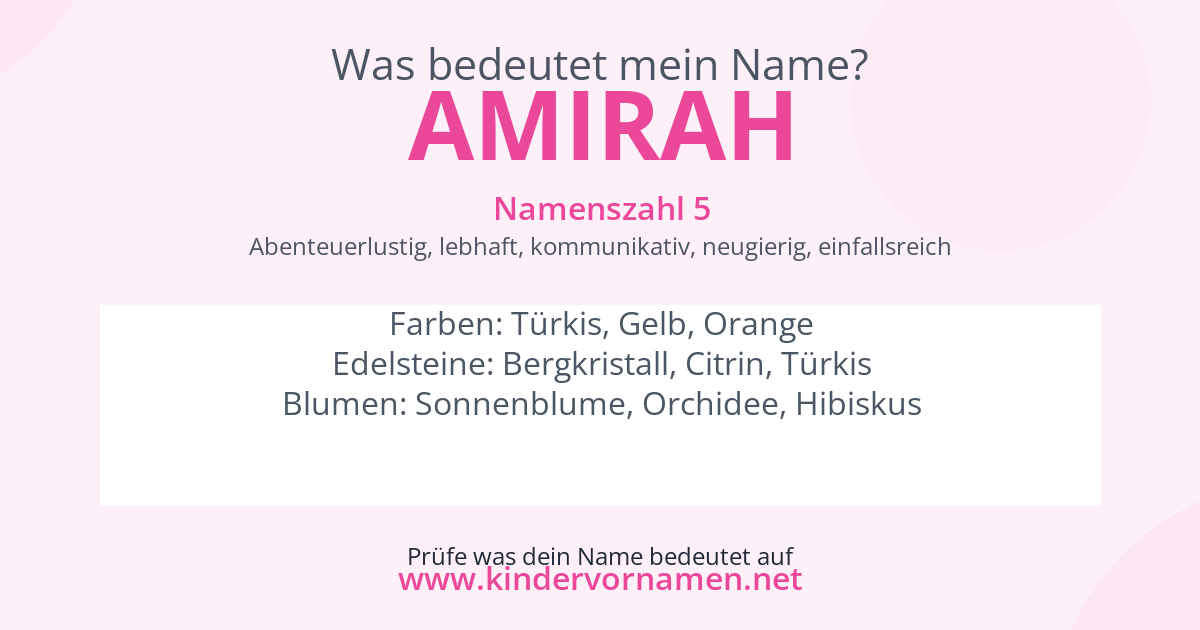 Was bedeutet der Name Amirah?