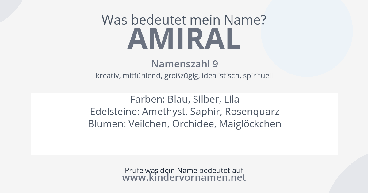 Was bedeutet der Name Amiral?