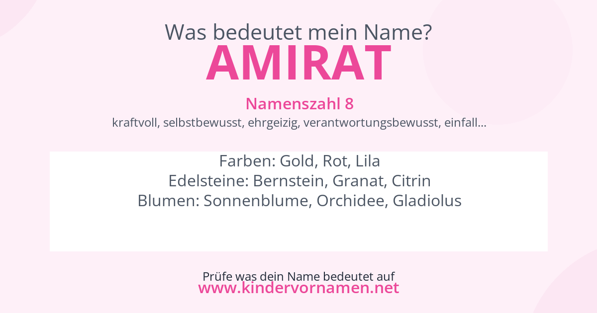 Was bedeutet der Name Amirat?