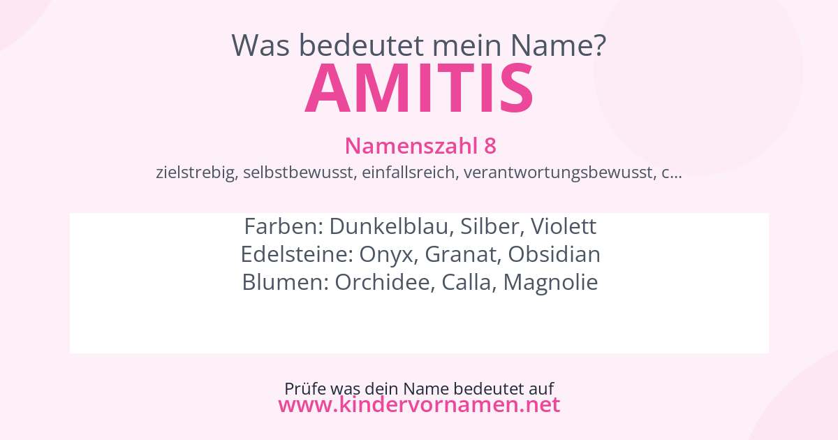 Was bedeutet der Name Amitis?