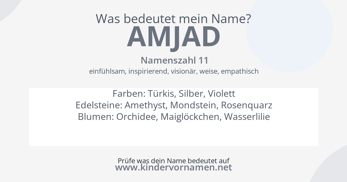 Was bedeutet der Name Amjad?