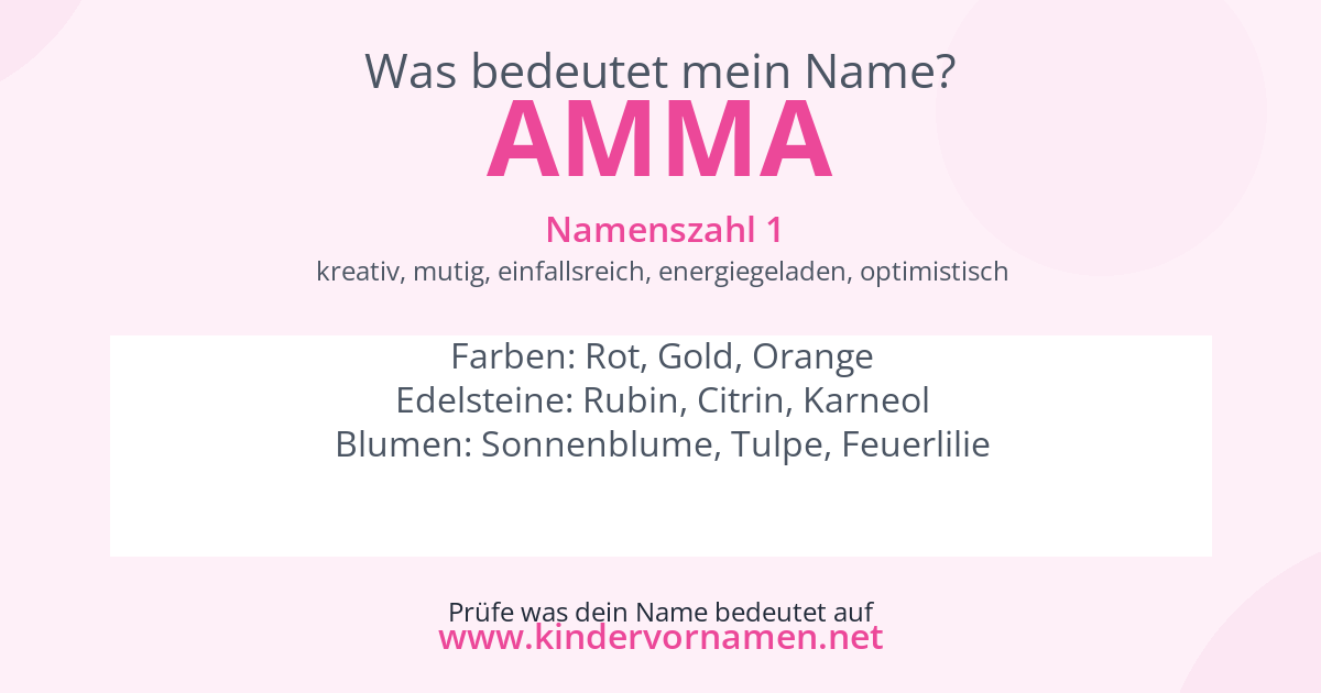 Was bedeutet der Name Amma?