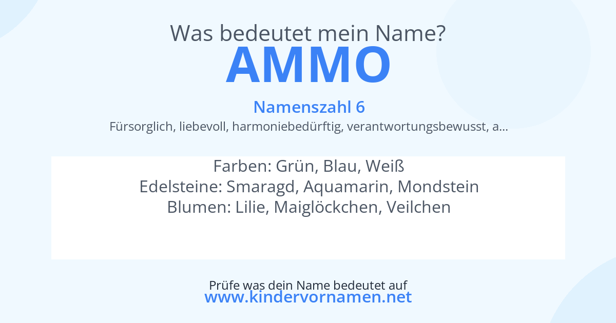 Was bedeutet der Name Ammo?