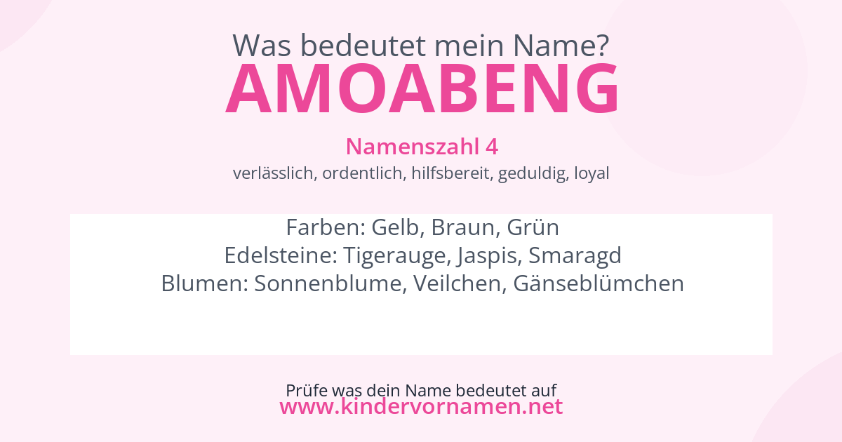 Was bedeutet der Name Amoabeng?