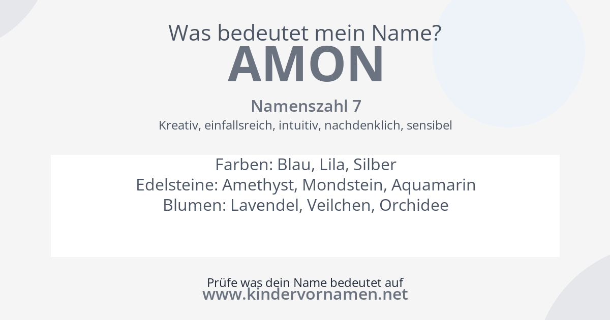 Was bedeutet der Name Amon?