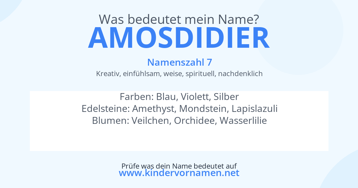 Was bedeutet der Name Amosdidier?