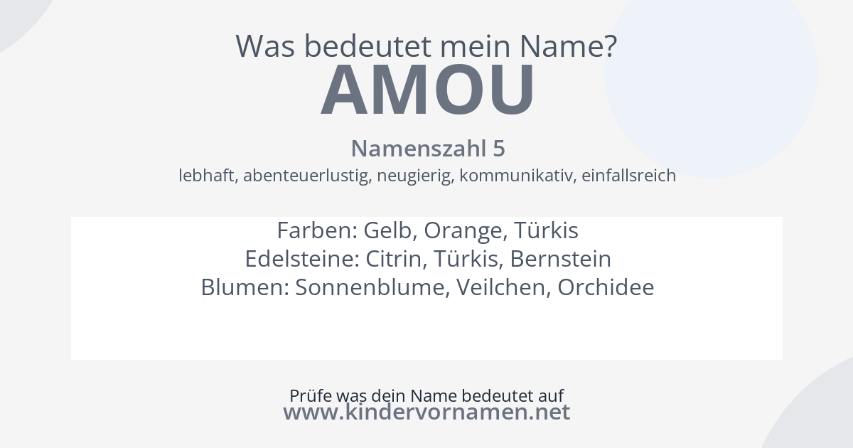 Was bedeutet der Name Amou?