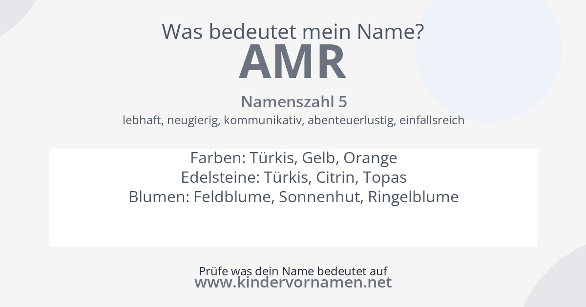 Was bedeutet der Name Amr?