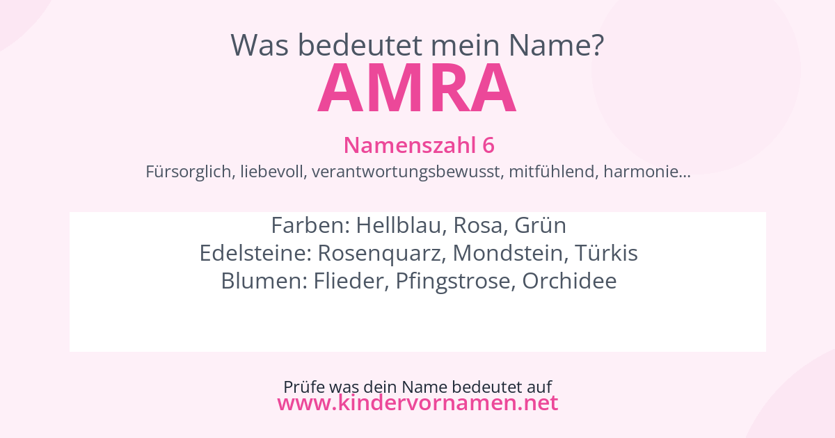 Was bedeutet der Name Amra?