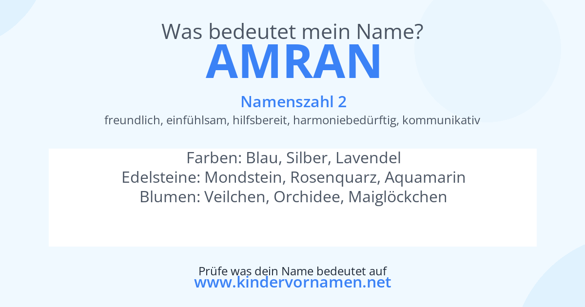 Was bedeutet der Name Amran?