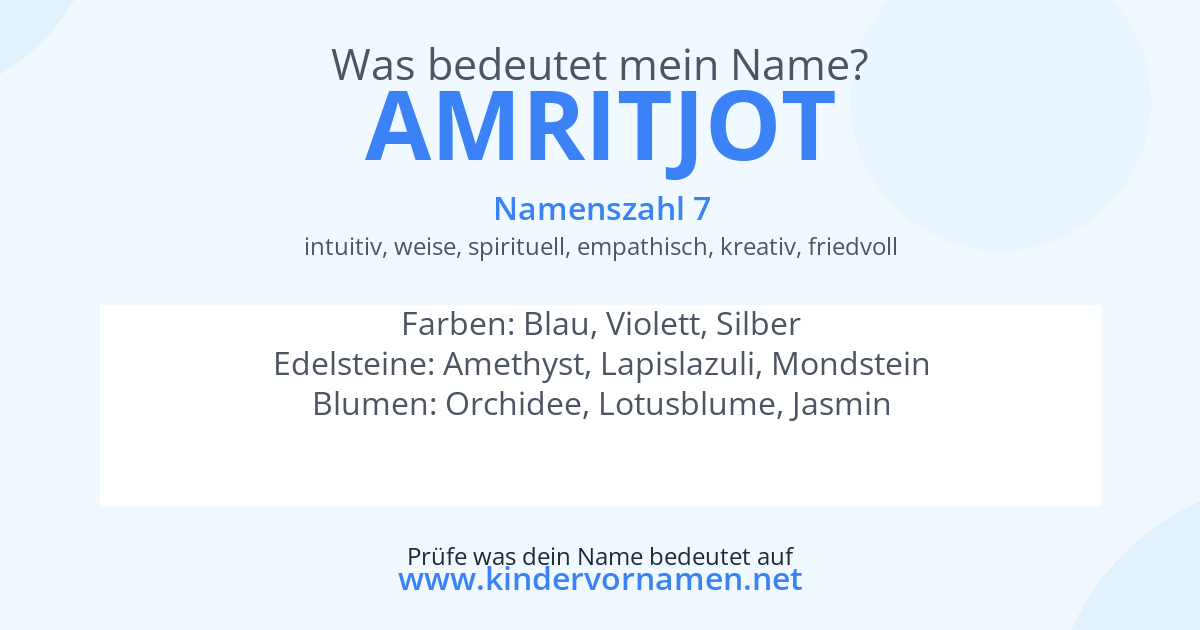 Was bedeutet der Name Amritjot?