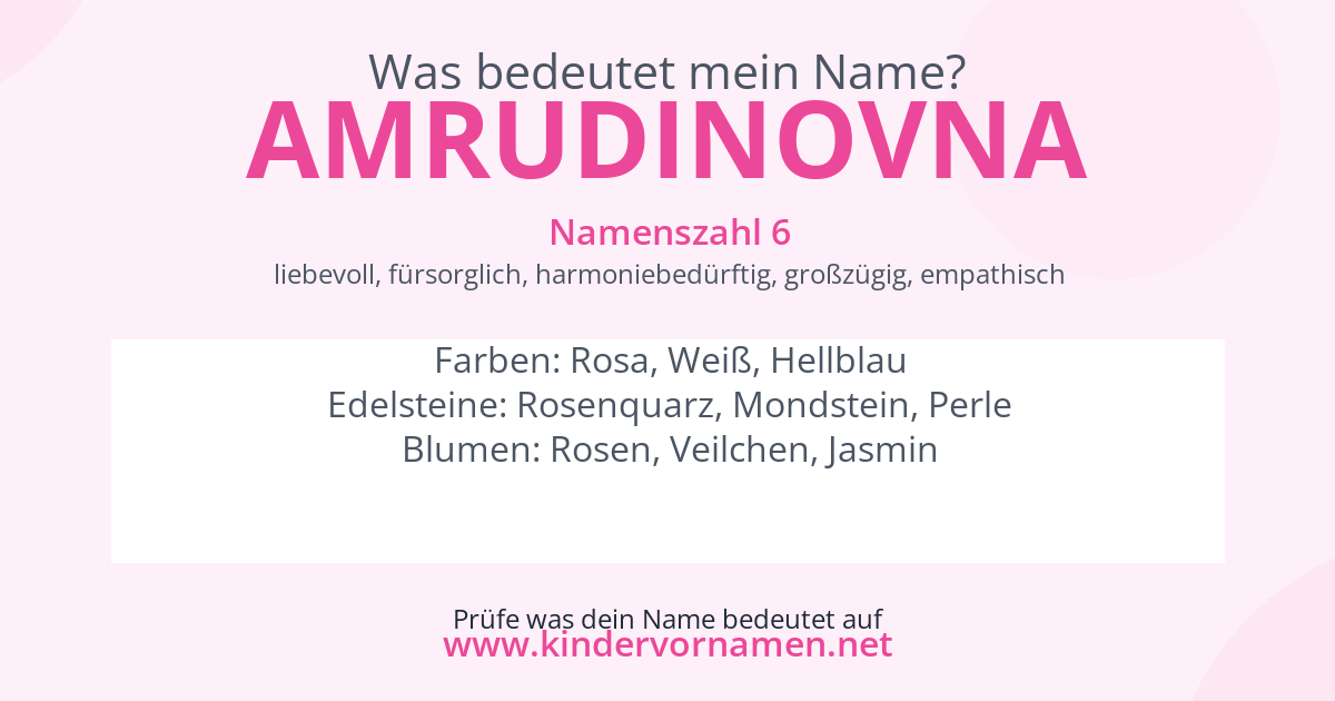 Was bedeutet der Name Amrudinovna?