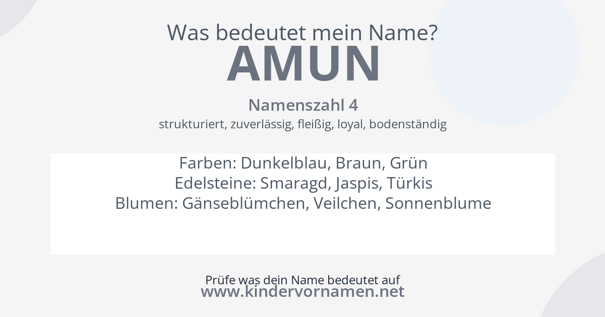 Was bedeutet der Name Amun?