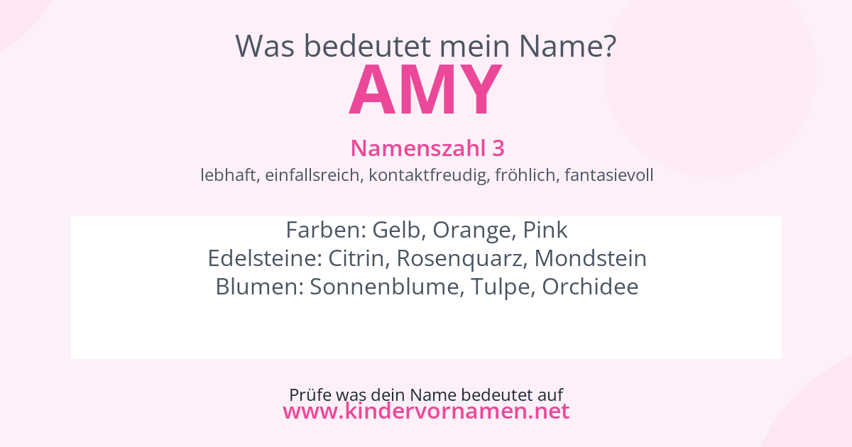 Was bedeutet der Name Amy?
