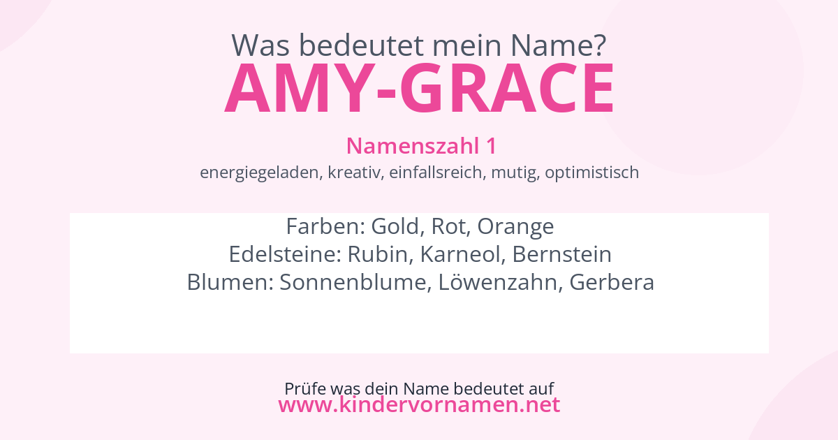 Was bedeutet der Name Amy-Grace?