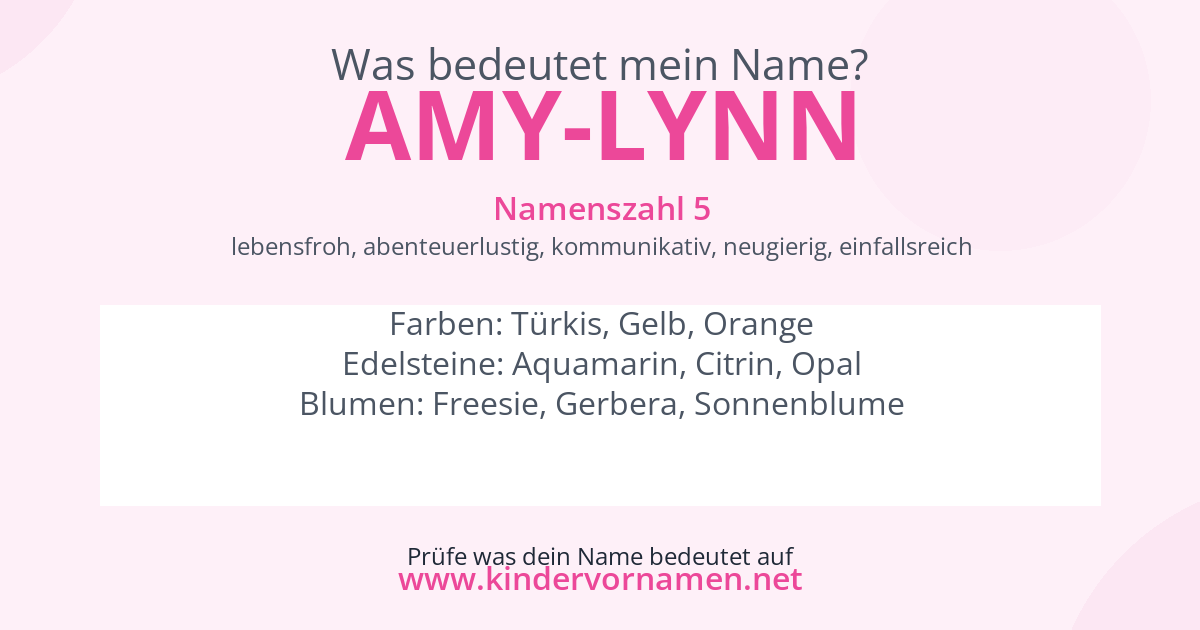 Was bedeutet der Name Amy-Lynn?