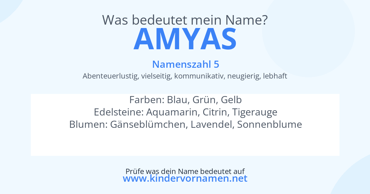 Was bedeutet der Name Amyas?