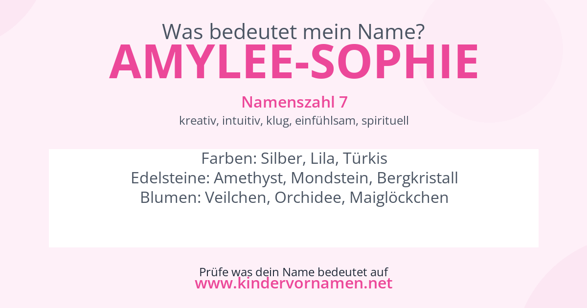 Was bedeutet der Name Amylee-Sophie?