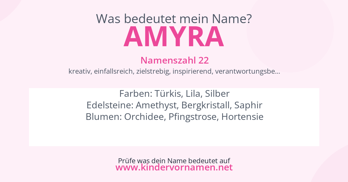 Was bedeutet der Name Amyra?